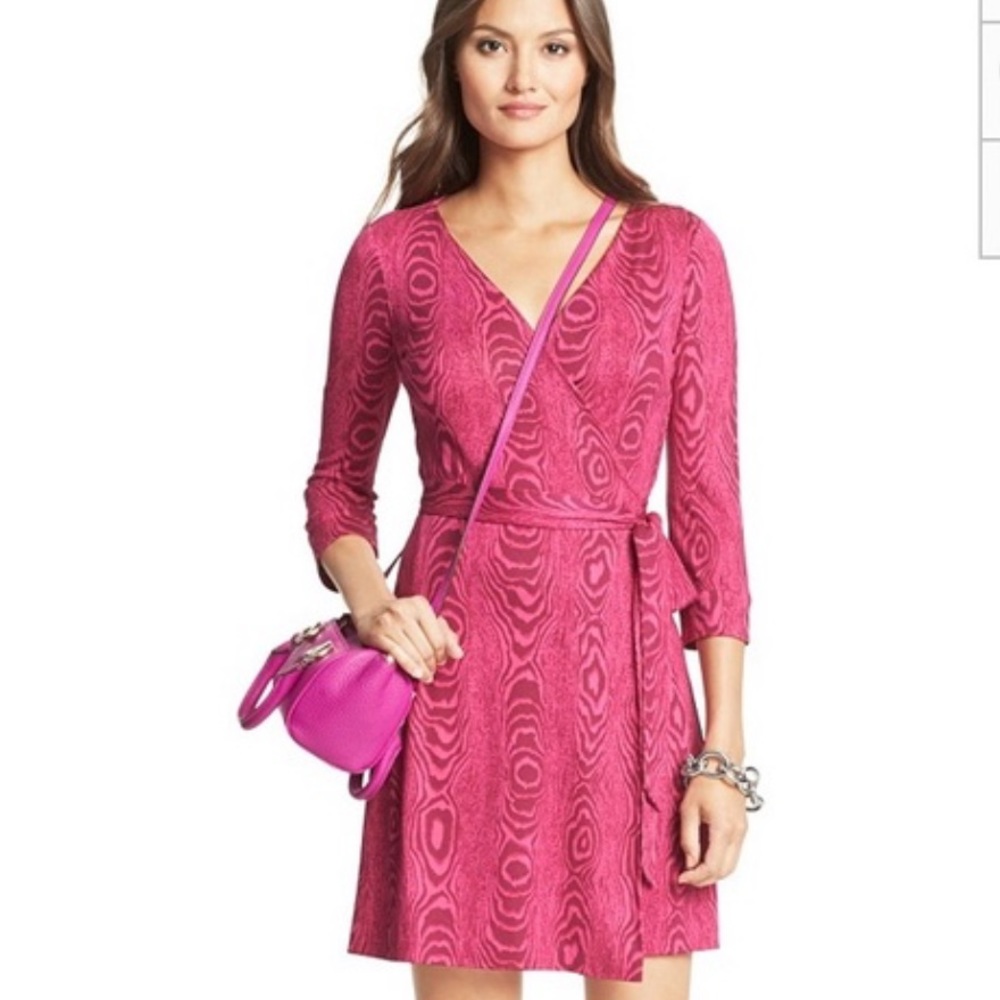 Diane Von Furstenberg Pink Julien Jersey Wrap Dress
